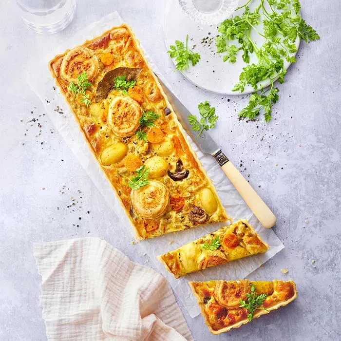 Image représentant Tarte à la Jardinière, chèvre frais et cerfeuil