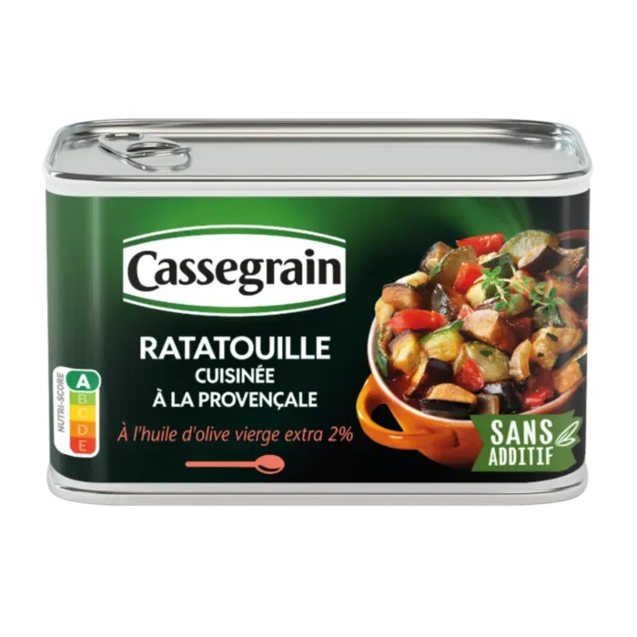 Ratatouille cuisinée à la Provençale à l'huile d'olive vierge-extra 2%