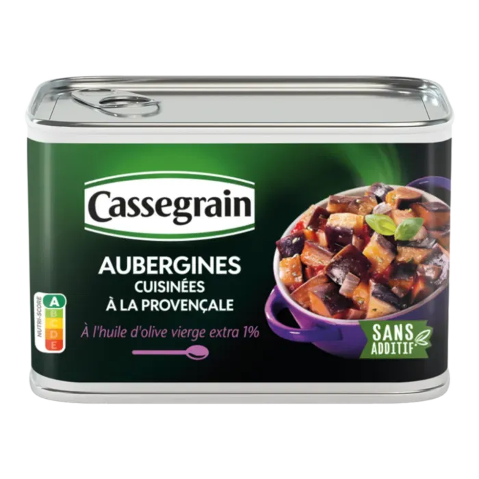 Image représentant Aubergines cuisinées à la Provençale à l'huile d'olive vierge extra 1%